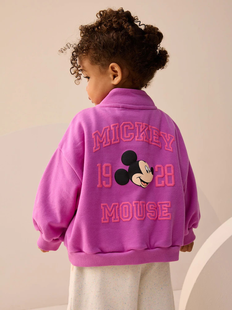 Purple Disney Mickey Mouse Quarter Zip Sweatshirt (3mths-7yrs) | Next US