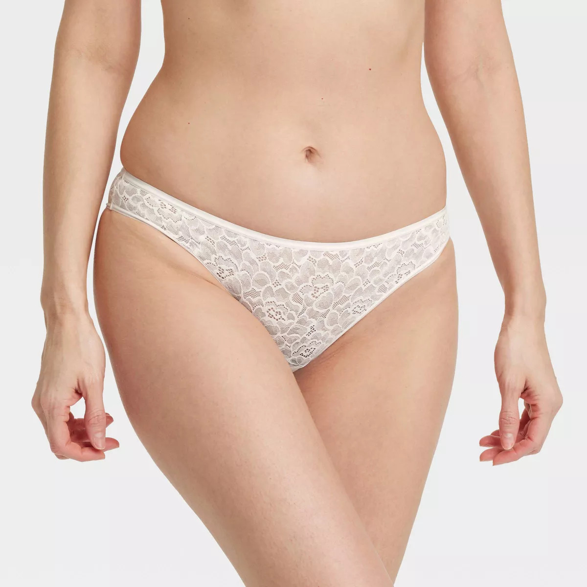 Women's Rose Lace Cheeky Underwear - Auden™ White XS: Mid Rise, Cotton Gusset, Lightweight Fabr... | Target