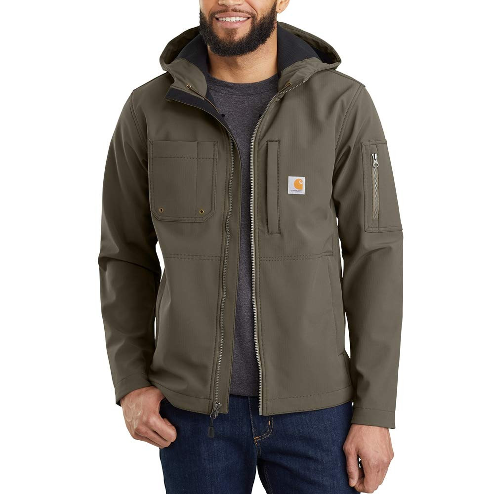 Carhartt Men's Rain Defender Relaxed Fit Midweight Softshell Hooded Jacket | Amazon (US)