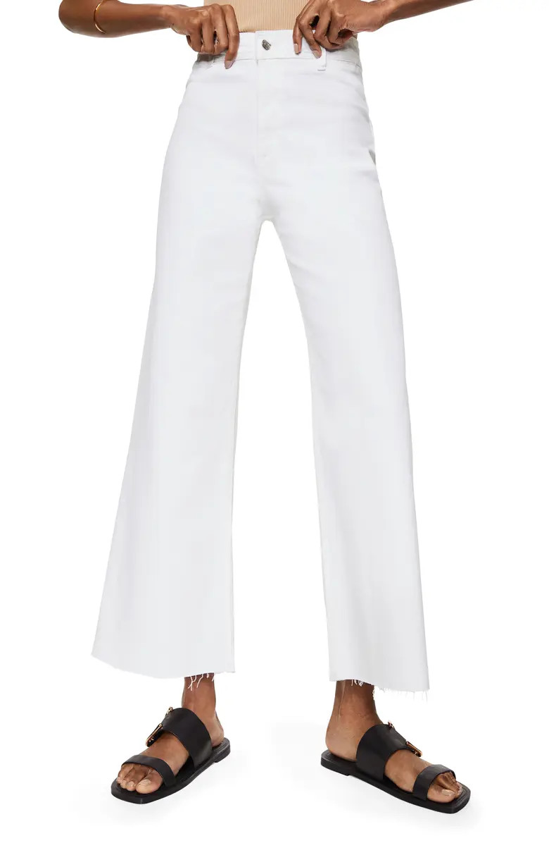 MANGO High Waist Raw Hem Culotte Jeans | Nordstrom | Nordstrom