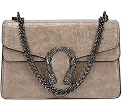 Aiqudou Crossbody Bag and Satchel Purse for Women - Fashion Snake Print Chain Purse Luxury PU Lea... | Amazon (US)