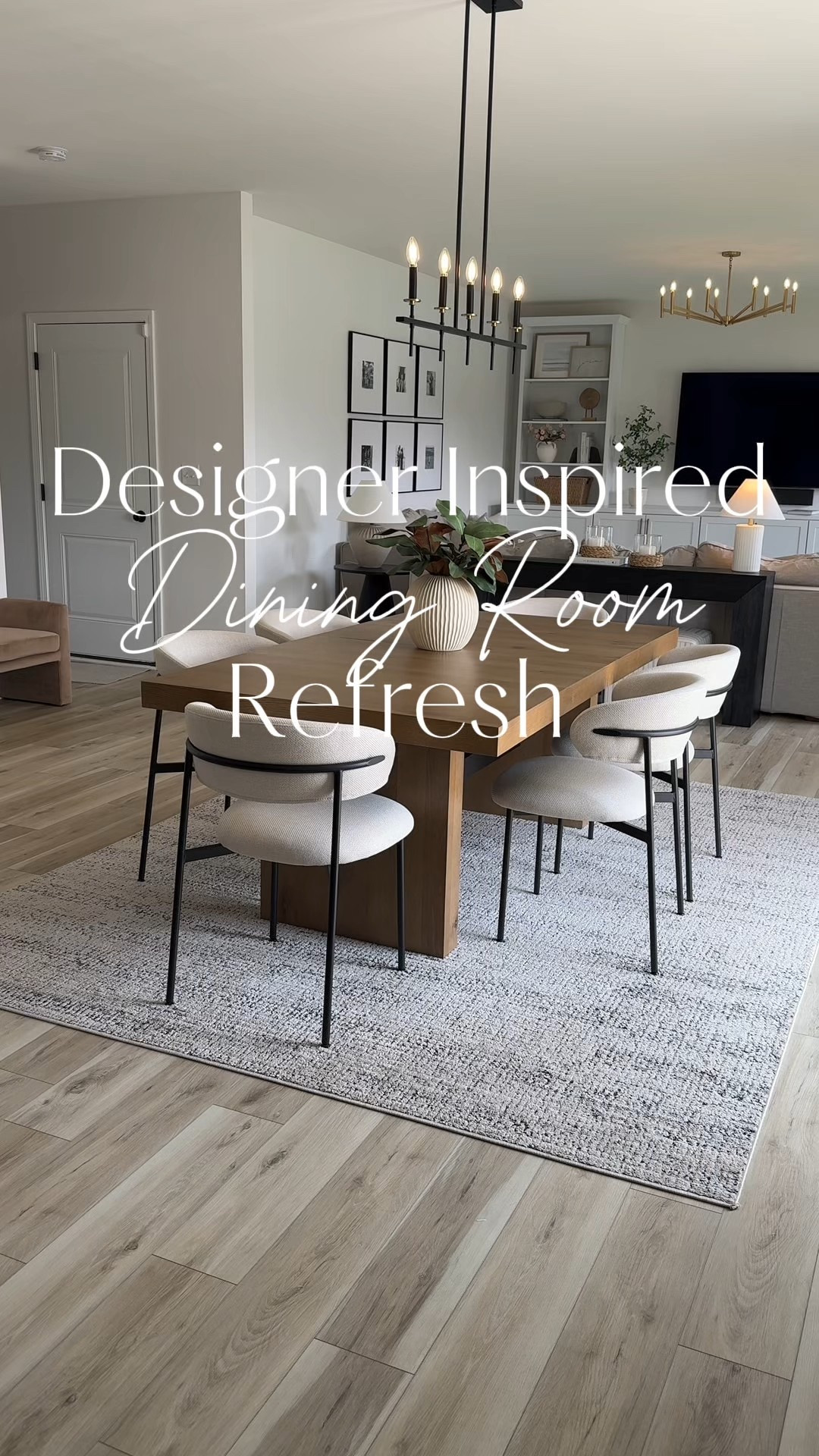 Dining room refresh! I’ve had my dining table and chairs for a few months now and I’m so happy with them! The table is solid wood and extends up to 96 inches 🙌
I have the 7-10x10 size rug