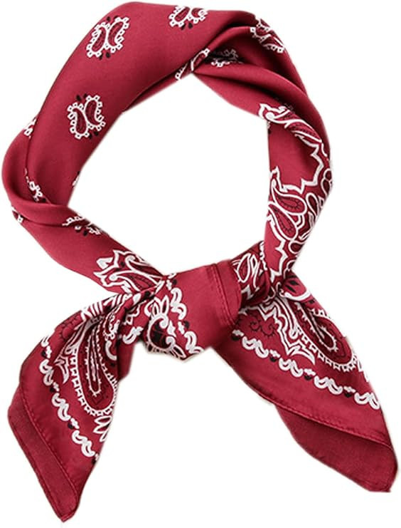 Square Silk Feeling Scarf Medium Satin Hair Scarf Bracelet Gift For Women 27.5 × 27.5 inches | Amazon (US)