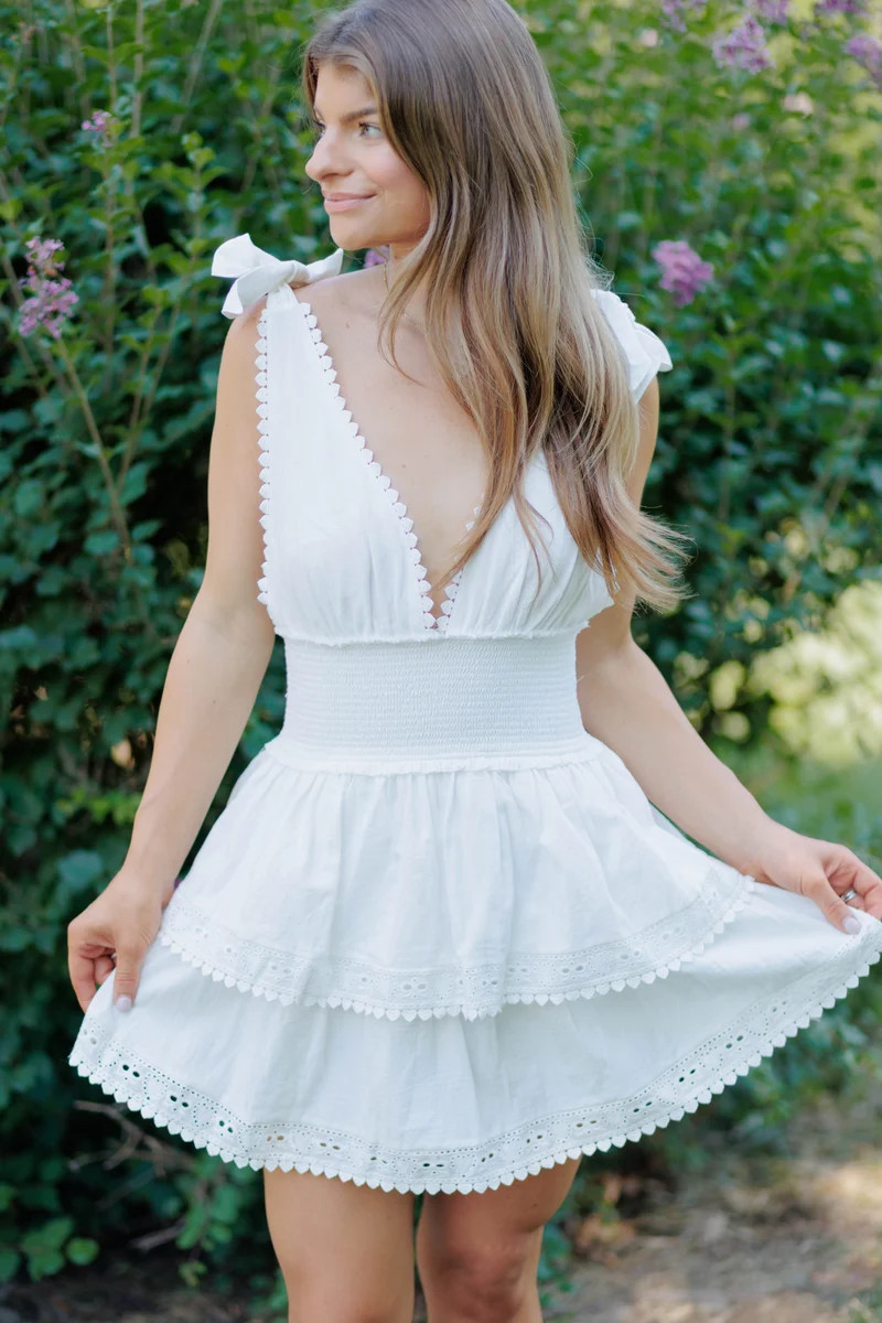 Molly Mini Dress - Solid White | Ave and Liv Boutique