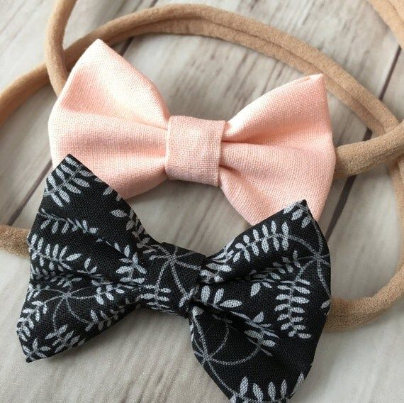 Handmade fabric bows on nylon headband or alligator clip | Etsy (US)
