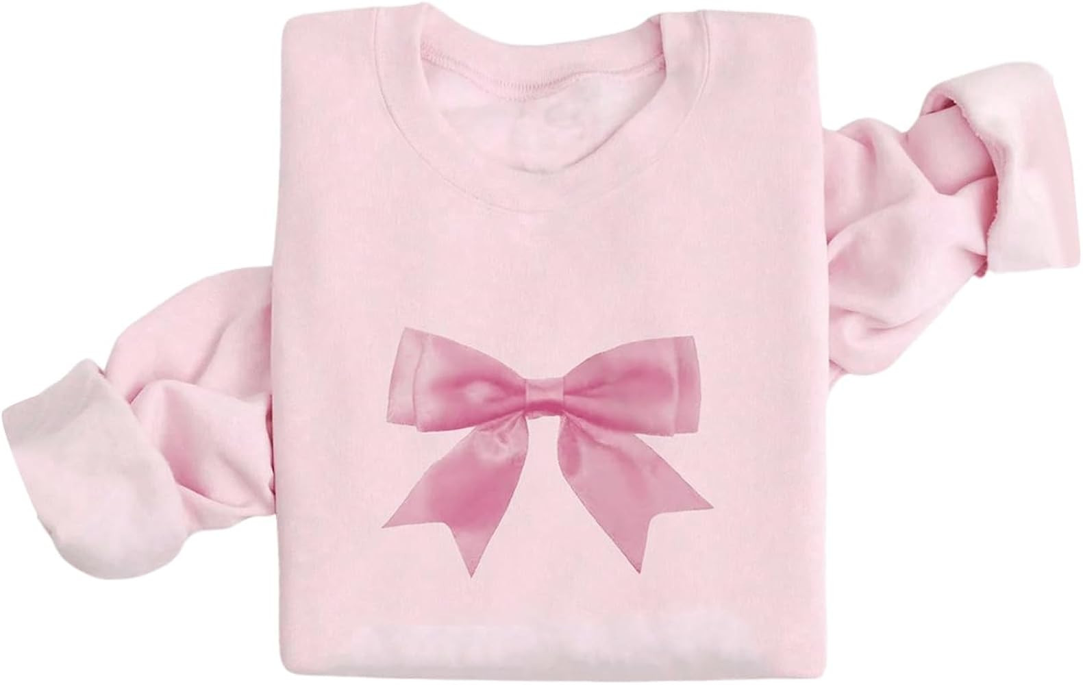 GORGLITTER Women's Bow Print Long Sleeve Round Neck Sweatshirt Drop Shoulder Loose Fit Lovely Swe... | Amazon (US)