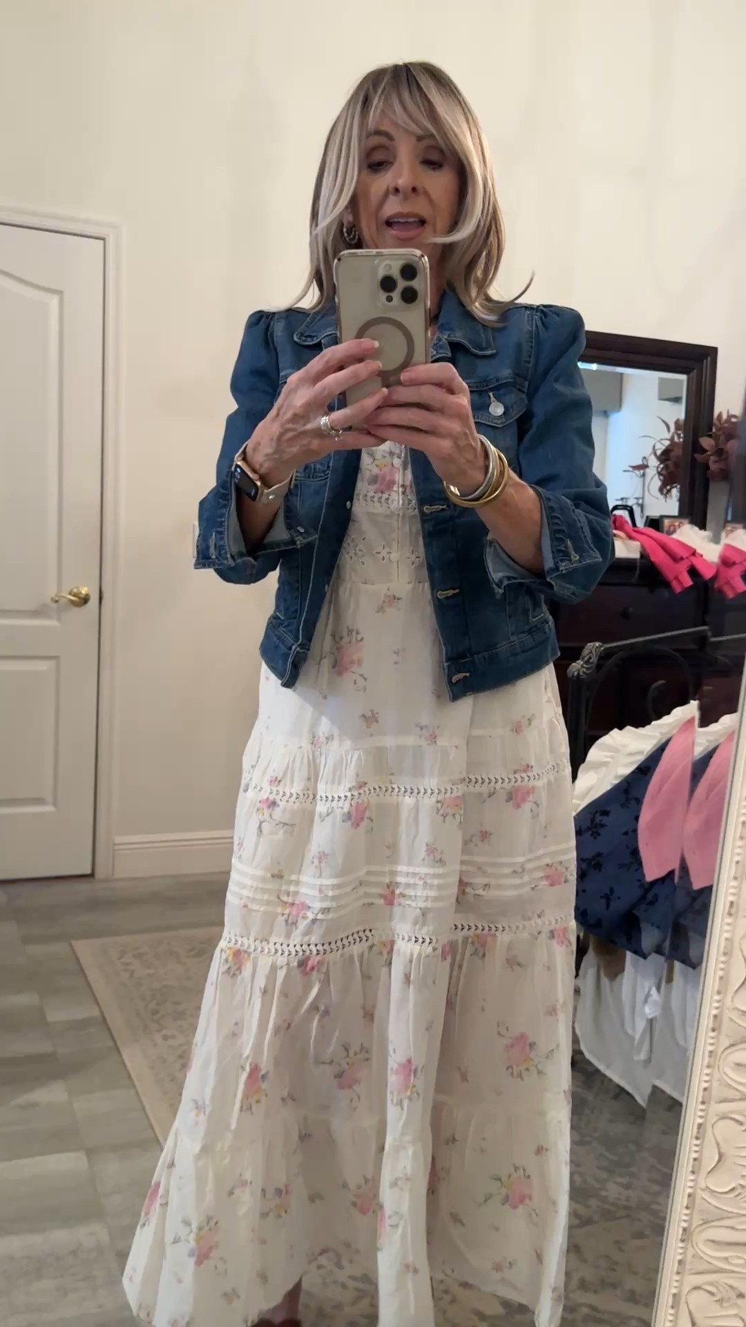 The perfect pairing a denim jacket over a pretty floral dress.

#LTKSaleAlert #LTKOver40