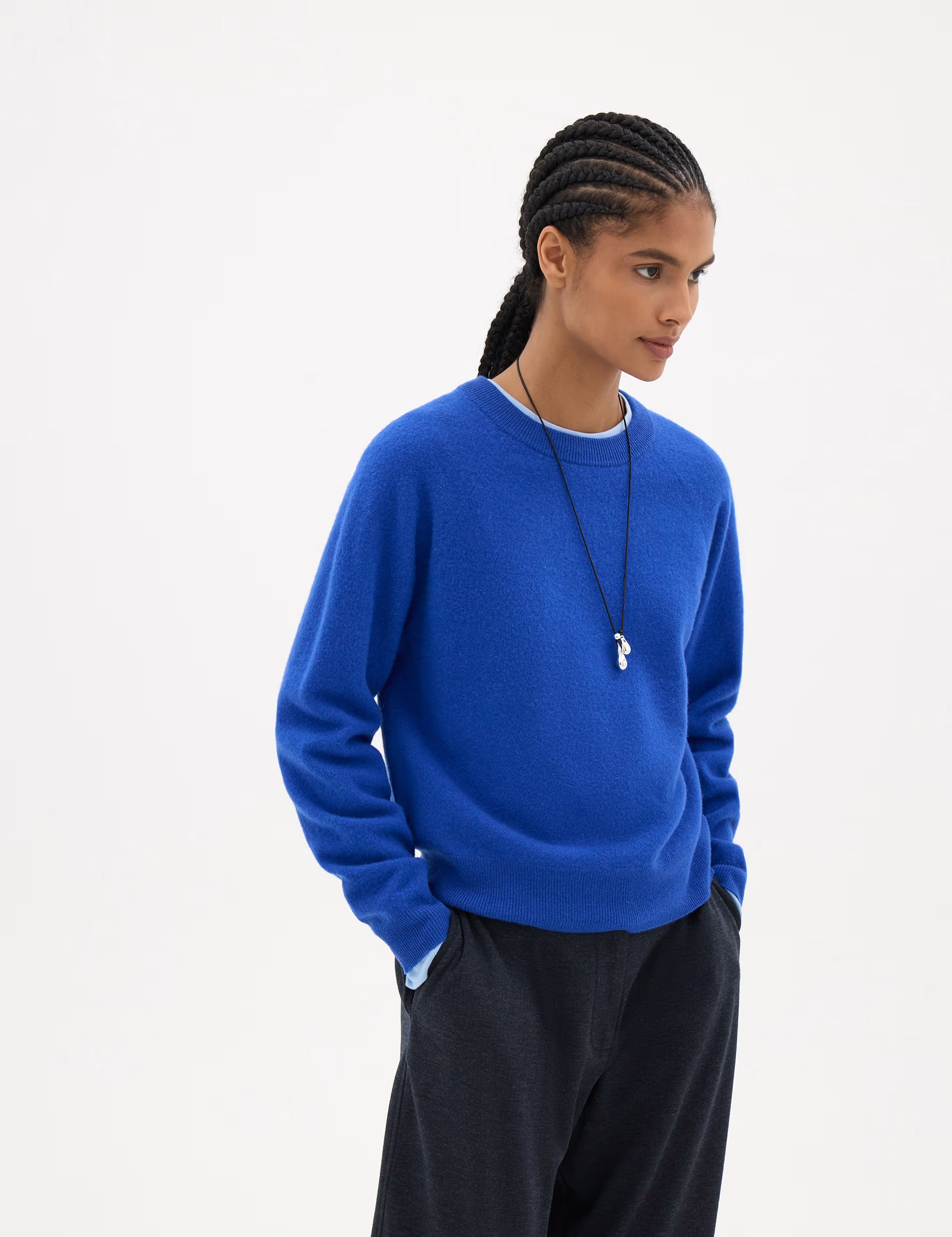 HUSH Pure Merino Wool Crew Neck Jumper Pale Blue | Marks & Spencer (UK)