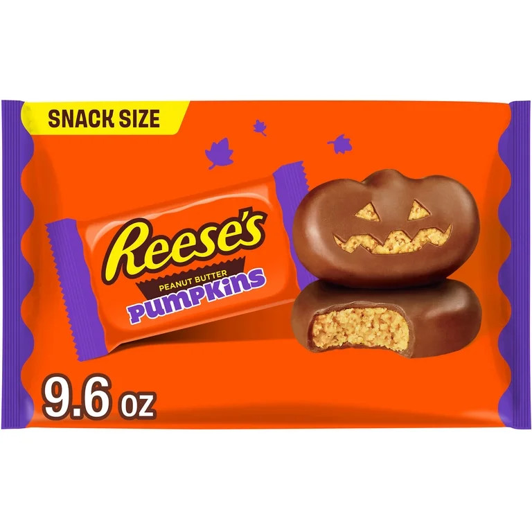 Reese's Milk Chocolate Snack Size Peanut Butter Pumpkins Halloween Candy, Bag 9.6 oz | Walmart (US)
