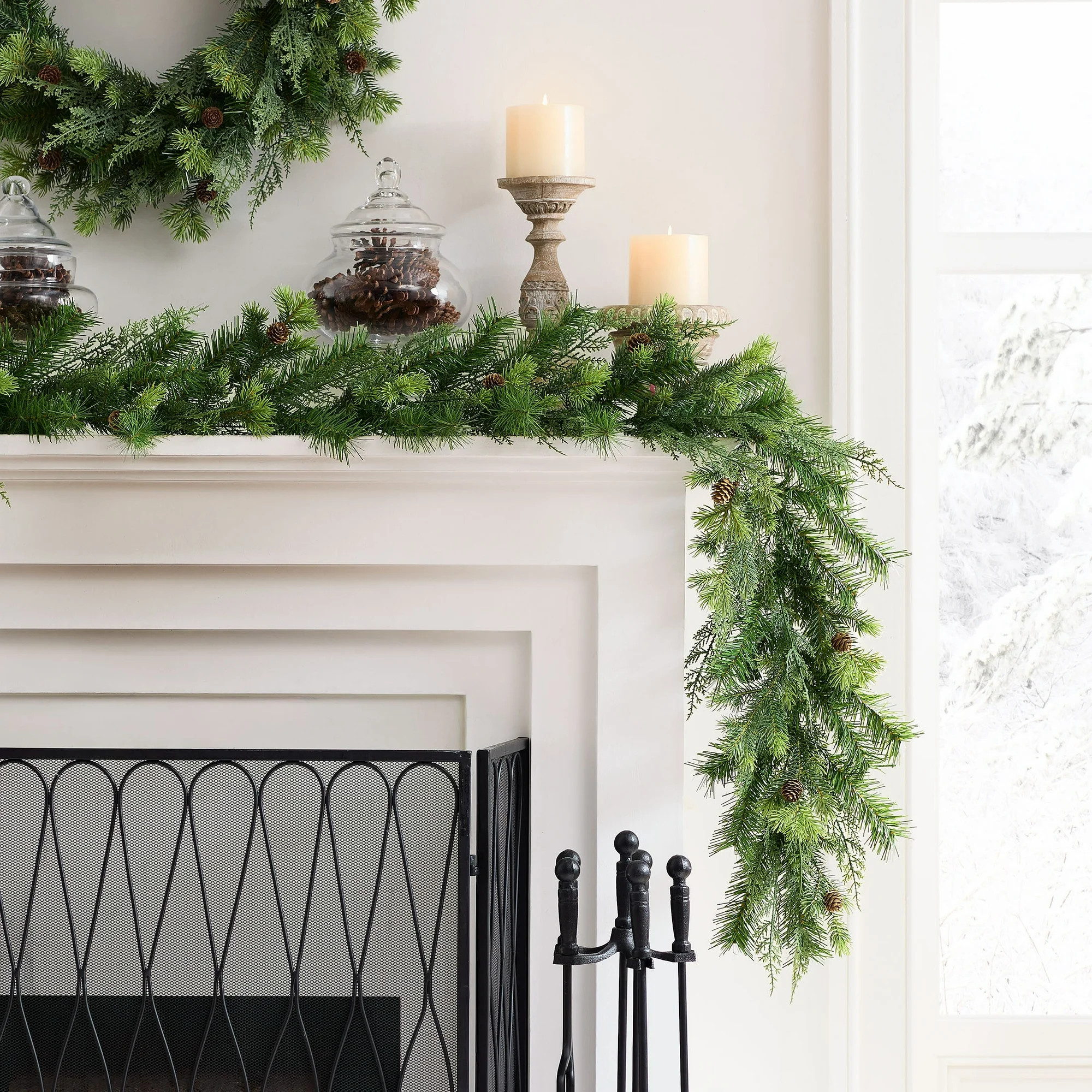 Sonoma Cypress Evergreen Artificial Christmas Garland, Green, 9', by Holiday Time | Walmart (US)