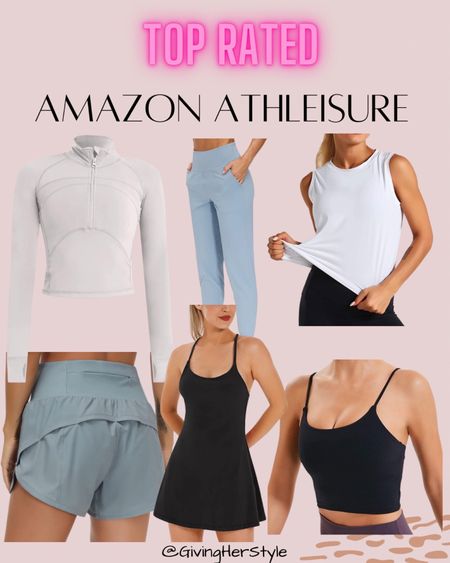 Top rated Amazon athleisure! 
| amazon | amazon prime | amazon finds | athletic wear | active wear | causal | causal outfit | gym | fitness | fit | workout | amazon fashion | amazon style | amazon fit | tank top | leggings | travel outfit | 
#amazon #amazonprime 

#LTKtravel #LTKfit #LTKunder100