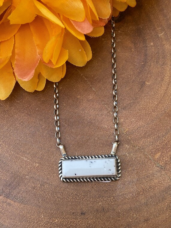 Augustine Largo White Buffalo & Sterling Silver Bar Necklace | Etsy (US)