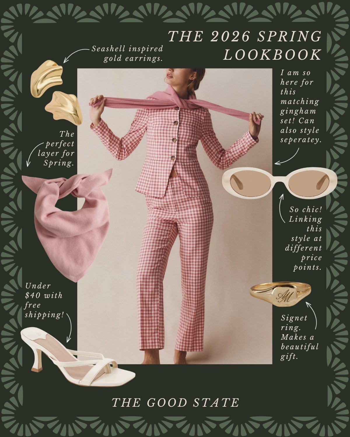 This Spring we are saying YES to happy colors!! We are saying yes to more prints and patterns. Yes to having fun getting dressed! This Lookbook is for the Spring girlies that are saying yes with me! The ones longing for the warmth of sunshine on their skin and a cool breeze blowing through their hair. Shorts and a sweatshirt weather. A flowy dress and a light cardigan. This is for the ladies counting down the days until the farmers market opens back up. The ones who love early mornings at the market—flaky croissant in one hand and a rosemary latte in the other. This is for the ones who can’t resist a bouquet of fresh flowers and are trying to figure out how to grow their own cut flower garden at home (🙋🏼‍♀️). For the ones who spend the golden evenings having a picnic with friends. For the people (like me) who always have a picnic blanket in their car. This is for the girlies love allllll things gingham, their trusty ball cap, pops of color and who firmly believe you can’t have too many neck scarves or bandanas. For the ones who love feminine details like lace trim, dainty florals and ruffles. This Spring may we slow down, breathe deep, embrace the life all around and romanticize the seemingly ordinary moments🌼

#LTKActive #LTKootd #LTKSaleAlert