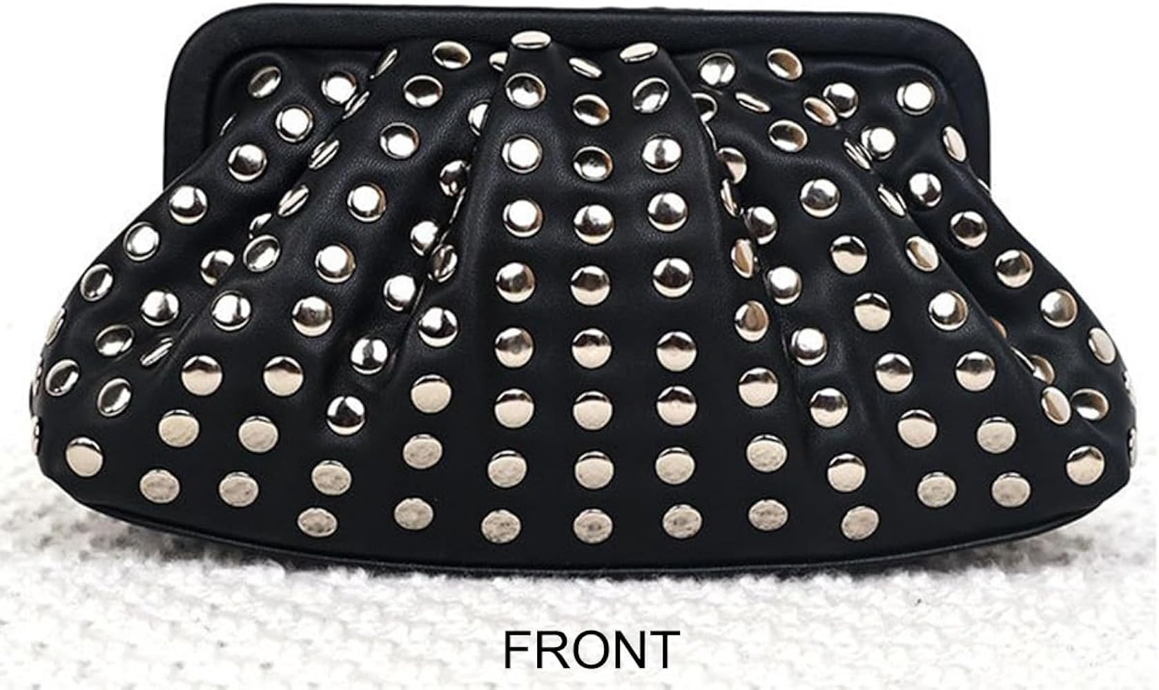 Rivet Studded Black Clutch Purse for Women, Evening Purse Bag, Small Clutch Purse, Day Purse Faux... | Amazon (US)