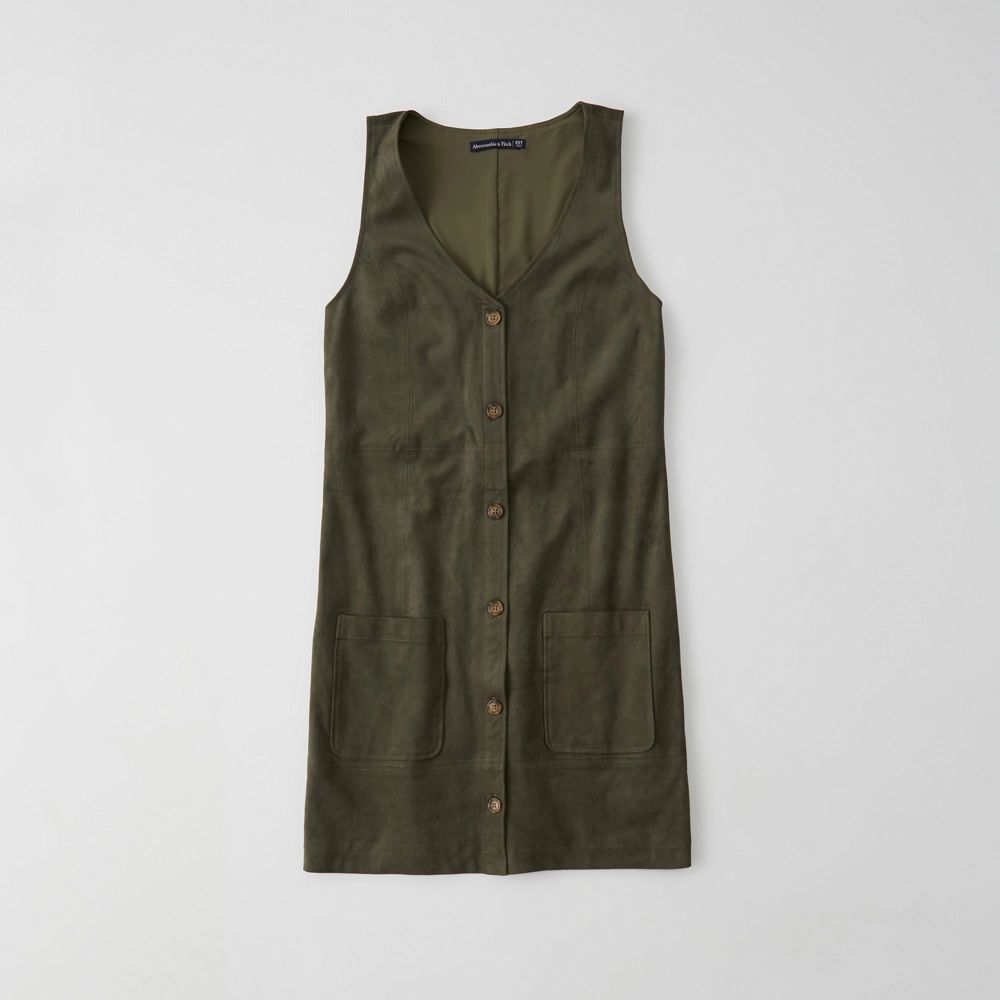 Suede Button-Up Dress | Abercrombie & Fitch US & UK