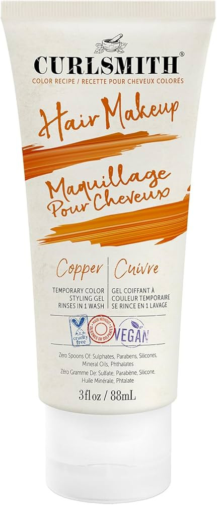 CURLSMITH - Hair Makeup - Vegan Temporary Hair Color and Styling Gel (Copper 3fl.oz)… | Amazon (US)