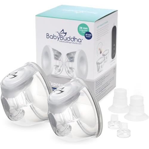 BabyBuddha Hands Free Milk Collection Cups for Breast Pump, 8 Fl Oz per Cup, Milk Containers, Compatible with BabyBuddha Breast Pump, Wearable Cups, Large, 2 Pack (26 to 28mm) | Amazon (US)