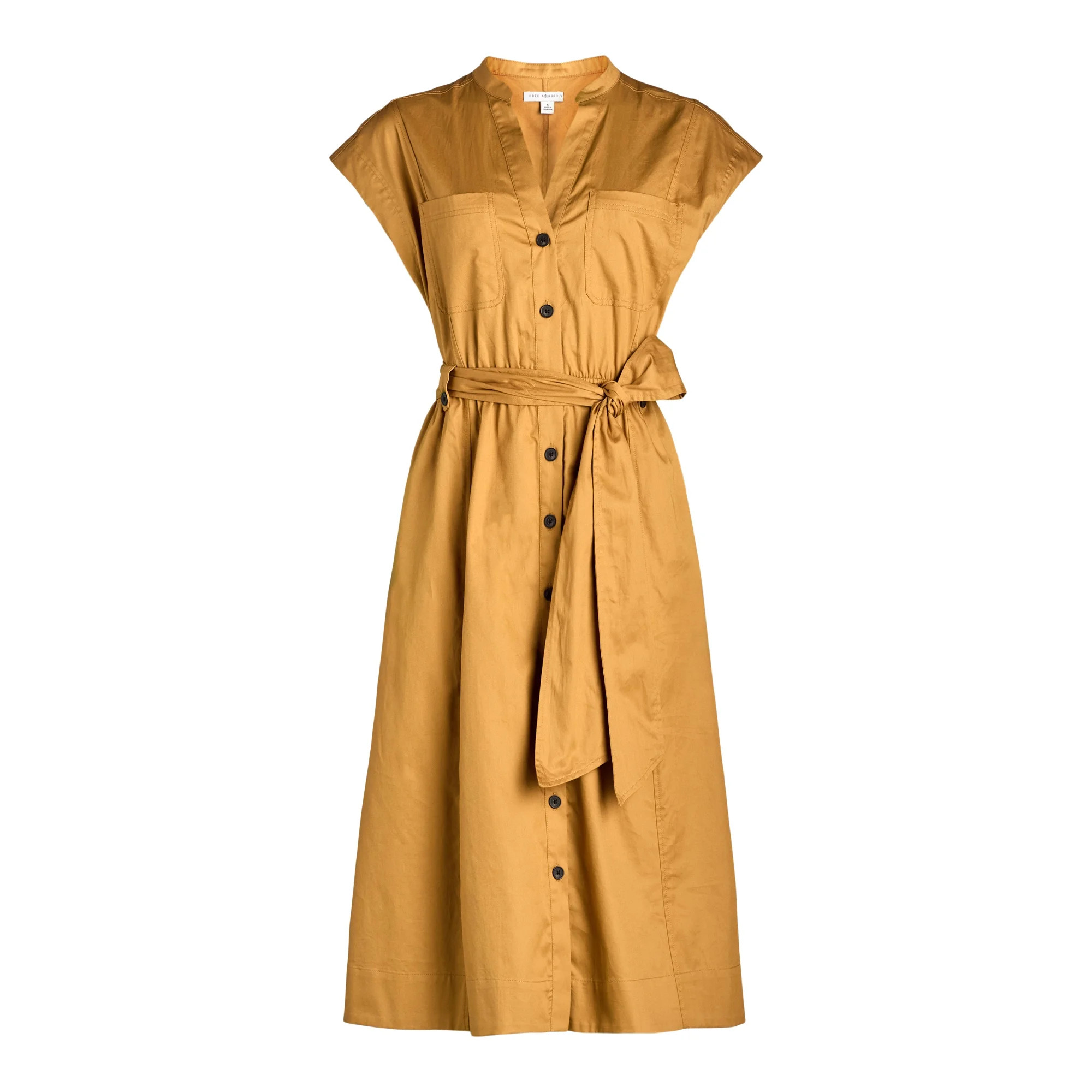 Free Assembly Women’s Belted Cotton Utility Midi Dress, Sizes XS-XXL - Walmart.com | Walmart (US)