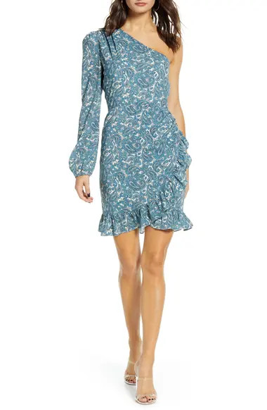 Michelyne One-Shoulder Minidress | Nordstrom