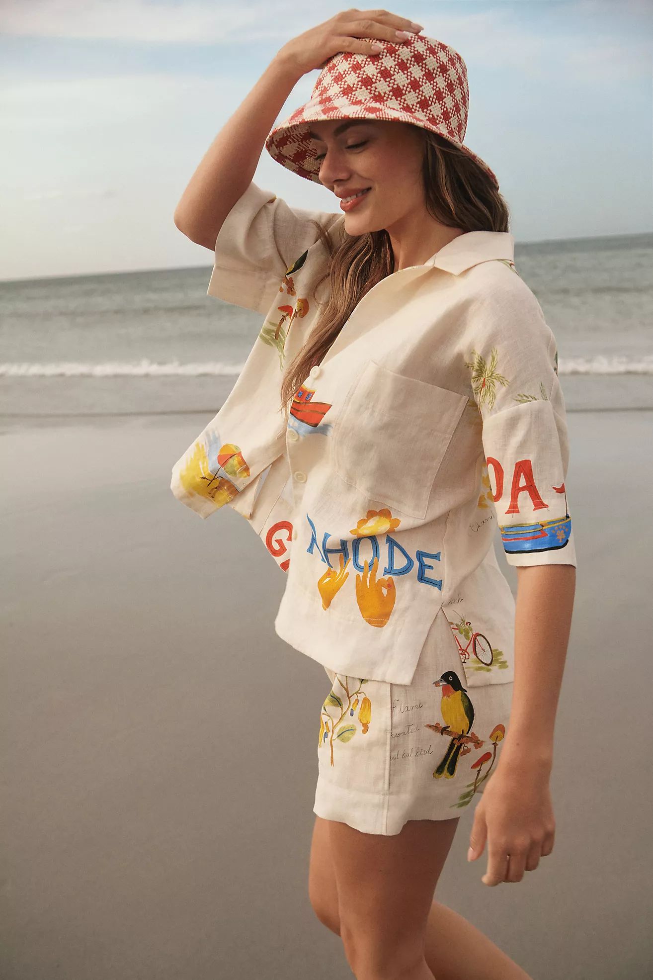 RHODE Kamala Short-Sleeve Linen Shirt | Anthropologie (US)