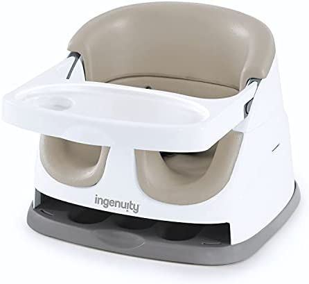 Amazon.com: Ingenuity Baby Base 2-in-1 Booster Feeding & Floor Seat with Self-Storing Tray, Cashm... | Amazon (US)