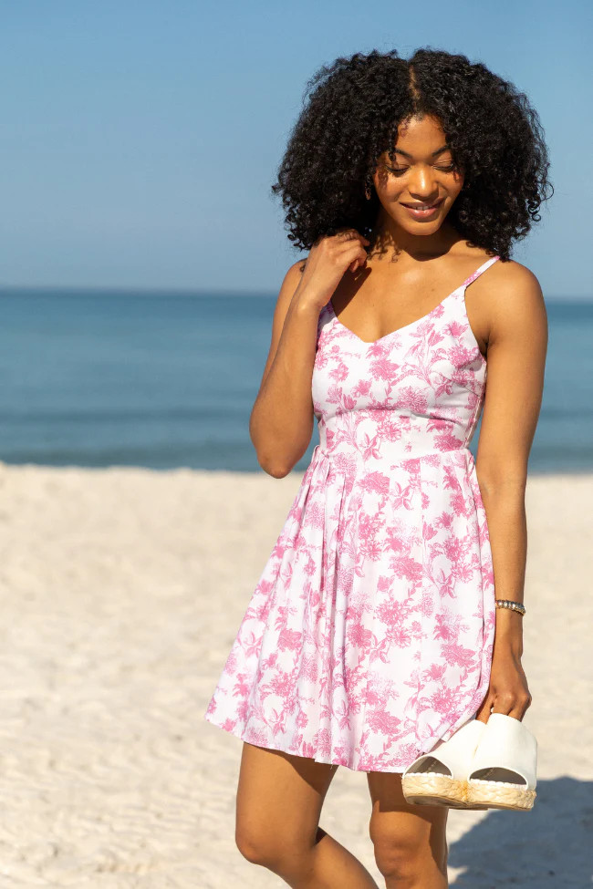 Sweetest Dreams Pink Vintage Floral Mini Dress SALE | Pink Lily