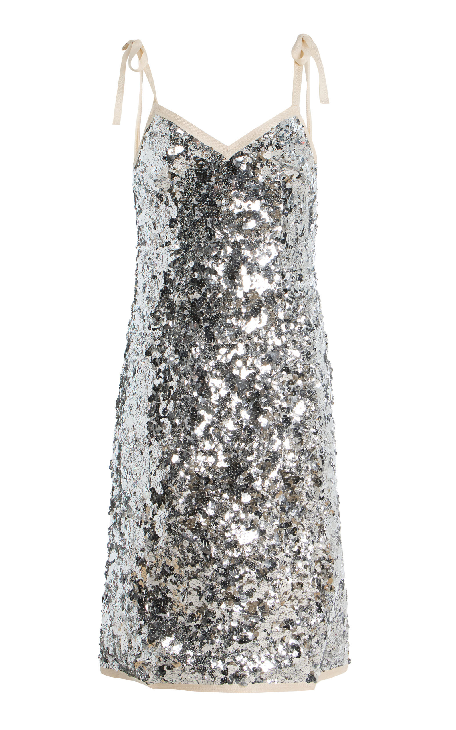 Prada - Sequined Midi Slip Dress - Silver - IT 44 - Moda Operandi | Moda Operandi (Global)