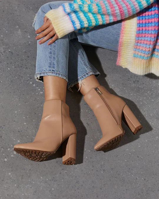 City Slang Faux Leather Heeled Bootie | VICI