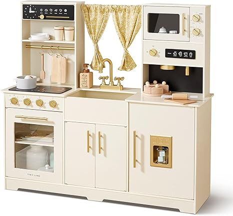 Tiny Land Play Kitchen for Kids, Toy Kitchen Set with Plenty of Play Features, New Modern Kids Wo... | Amazon (US)