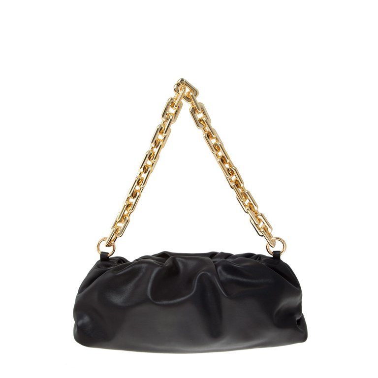 Women's Faux Leather Dumpling Shape Soft PU Clutch with Chain - Walmart.com | Walmart (US)