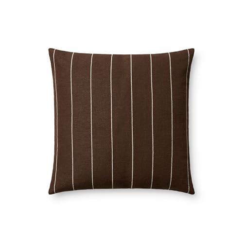 Loloi Amber Lewis Keisha Collection PAL0046 Chocolate/Natural 18'' x 18'' Cover w/Down Pillow | Amazon (US)