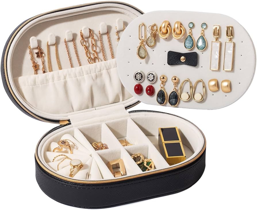 ProCase Travel Jewelry Organizer Box, Small Jewelry Organizer for Earrings Bracelet Necklace Ring... | Amazon (US)