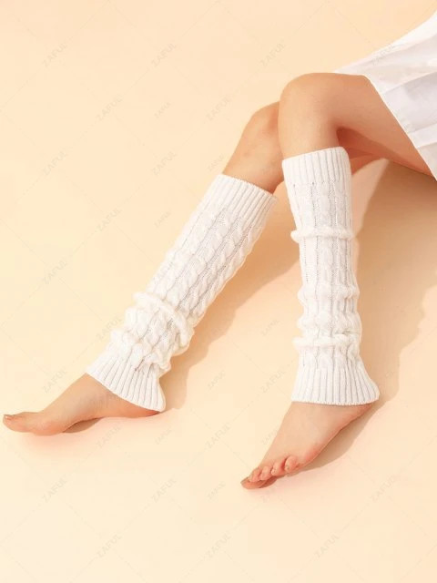 Women\'s Y2K Aesthetics Cable Knit Knitted Leg Warmer Knee Length Stockings | ZAFUL (Global)