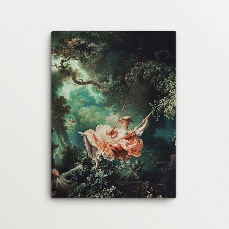 Maximalist Decor CANVAS Print the Swing Rococo Decor - Etsy | Etsy (US)