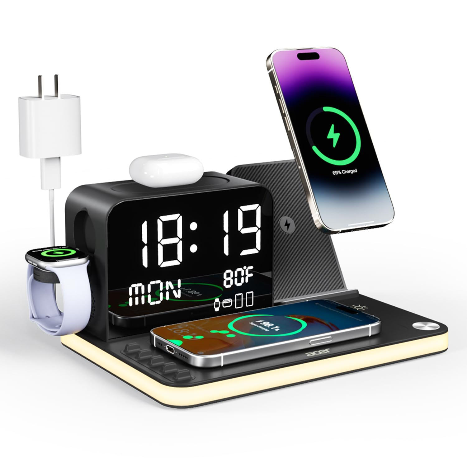 acer 7-in-1 Wireless Charging Station: Charger Stand for Multiple Devices for Apple - iPhone 16 1... | Amazon (US)