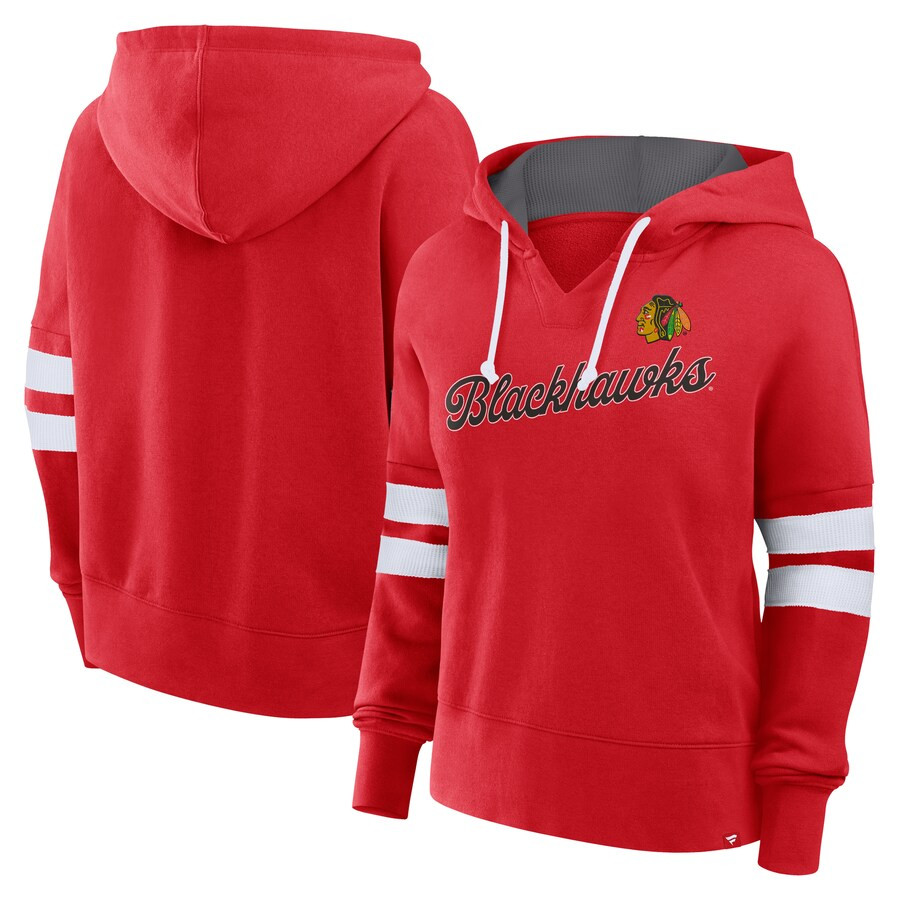 Chicago Blackhawks Fanatics Women's Oversized Seize Pullover Hoodie - Red | Fanatics