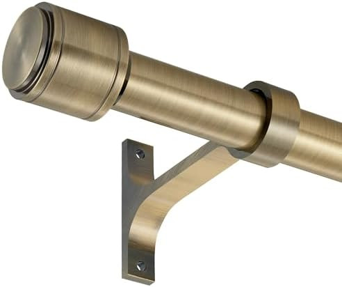 Antique Bronze Curtain Rods for Windows 16 to 56 Inch, 1 Inch Diameter Blackout Curtain Rod with ... | Amazon (US)