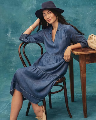 Tencel Fray Detail Tunic Dress | Chico's