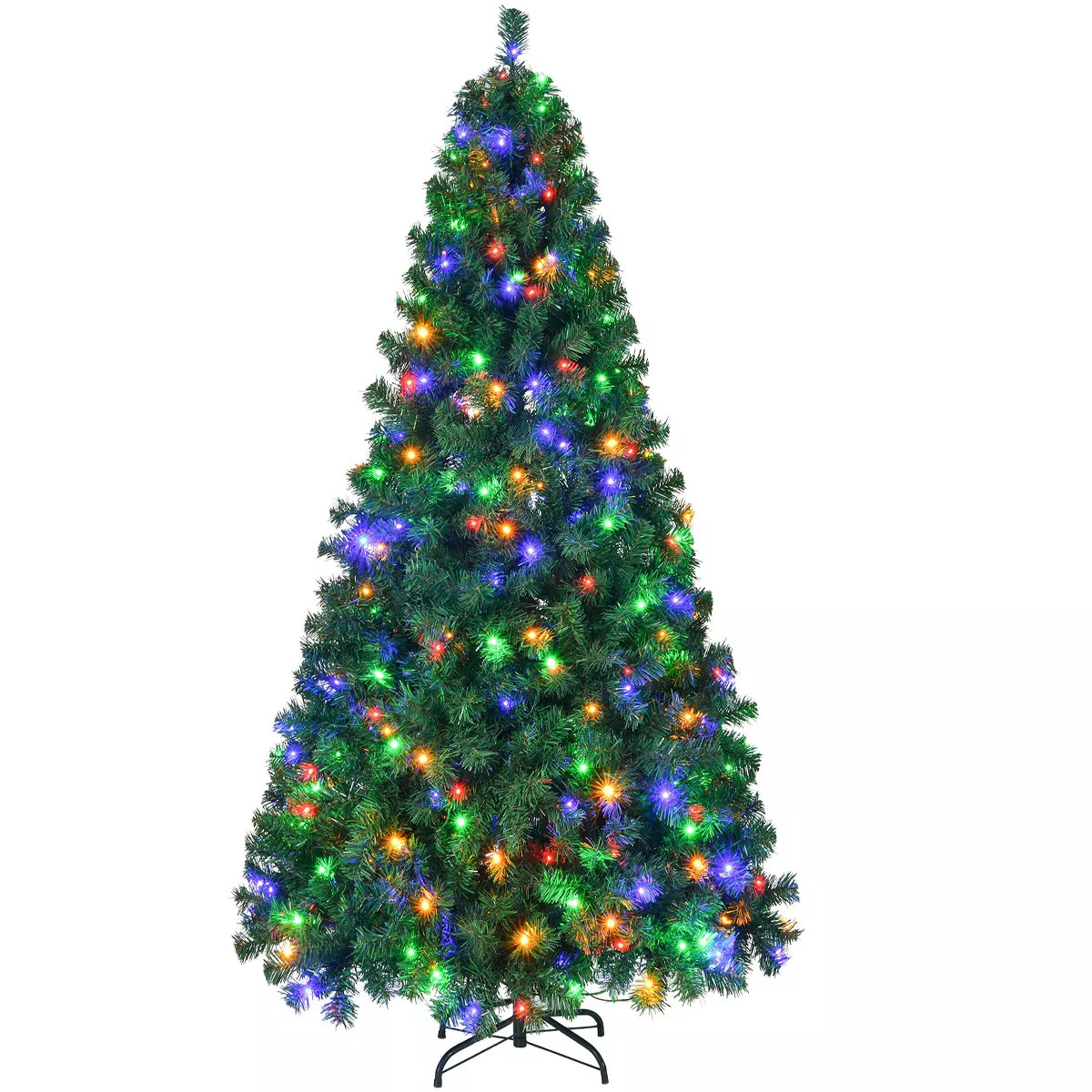 6ft Pre-Lit Artificial Christmas Tree w/ 250 Multi-Color LED Lights and 1060 PVC Branch Tips | Target