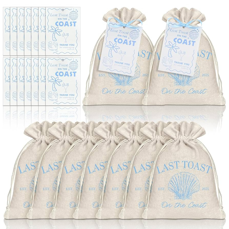 24 Set 5'' x 7''Bachelorette Hangover Bags Include 24 Last Toast on The Coast Party Favors Hangov... | Amazon (US)