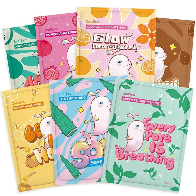 ZealSea Sheet Mask Skin Care (Pack of 7) Beauty Facial Mask Spa Face Mask Birthday Party gifts Wo... | Amazon (US)