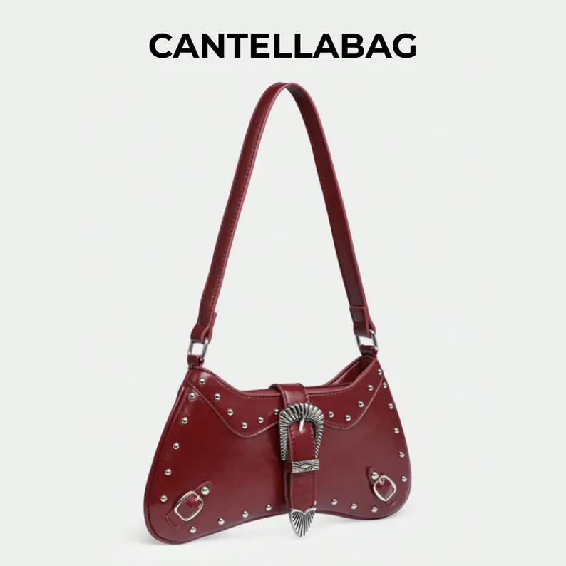 Boho Western Canvas Shoulder Bag: Angora Leopard Print, Rivet Detail - Etsy | Etsy (US)