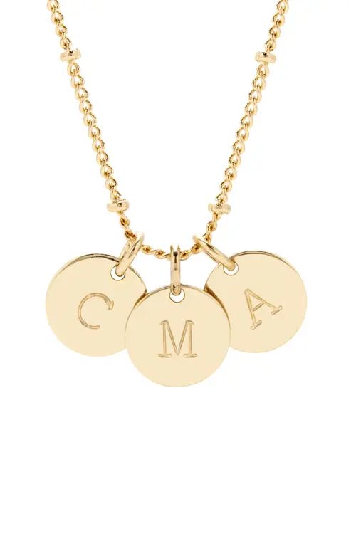 Brook and York Madeline Personalized Three Initial Pendant Necklace in Gold at Nordstrom | Nordstrom