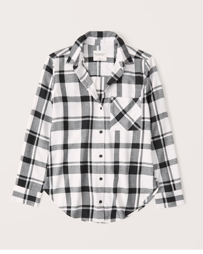 Women's Boyfriend Flannel Shirt | Women's Tops | Abercrombie.com | Abercrombie & Fitch (US)
