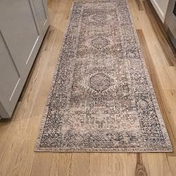 Loloi Chris Loves Julia x Jules Collection, Ink & Terracotta 2'-6" x 12'-0" Area Rug – Vintage ... | Amazon (US)