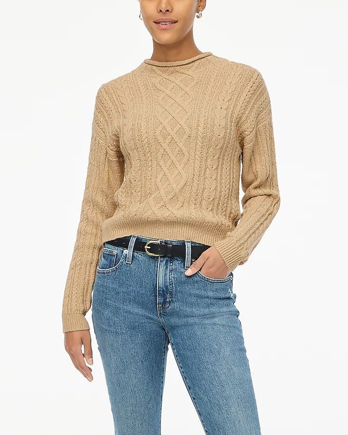 Mockneck cable-knit sweater | J.Crew Factory