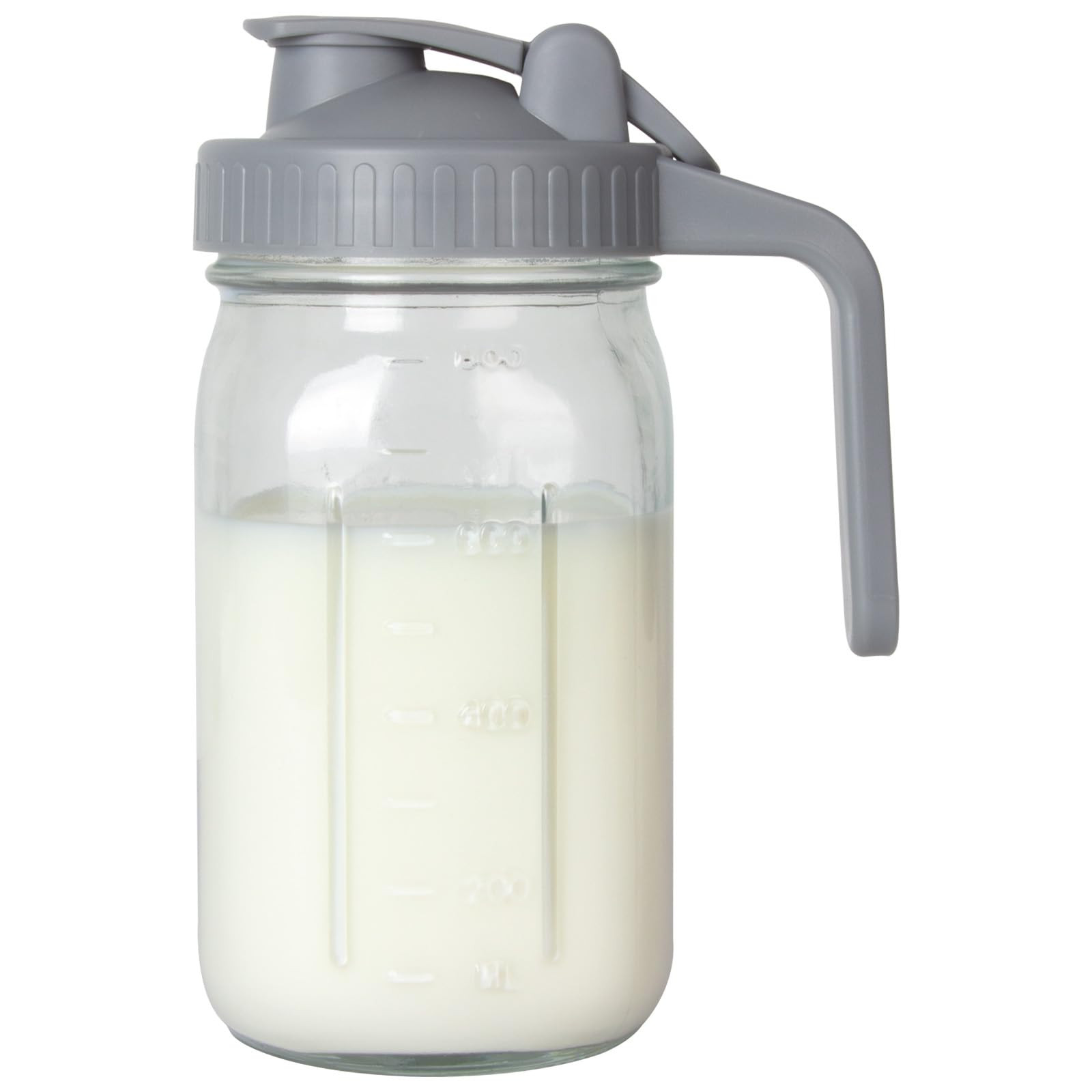 Breast Milk Pitcher, Mason Jar 32 oz, Heavy Duty Wide Mouth Jar with Flip Cap Lid and Pour Spout ... | Amazon (US)