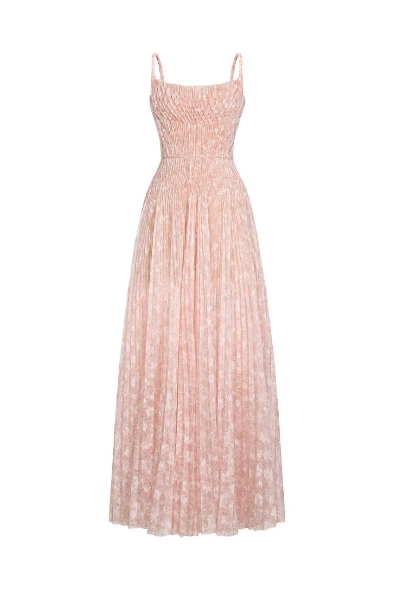 BEIGE PLEATED MAXI DRESS | Montsand | CULT MIA | CULT MIA UK LTD