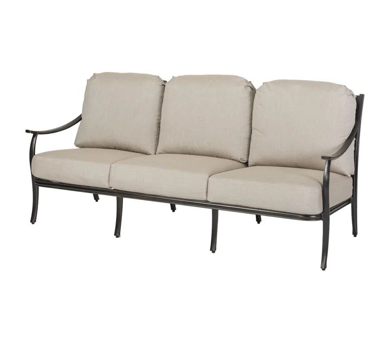 76.5'' Wide Outdoor Patio Sofa with Sunbrella Cushions | Wayfair North America