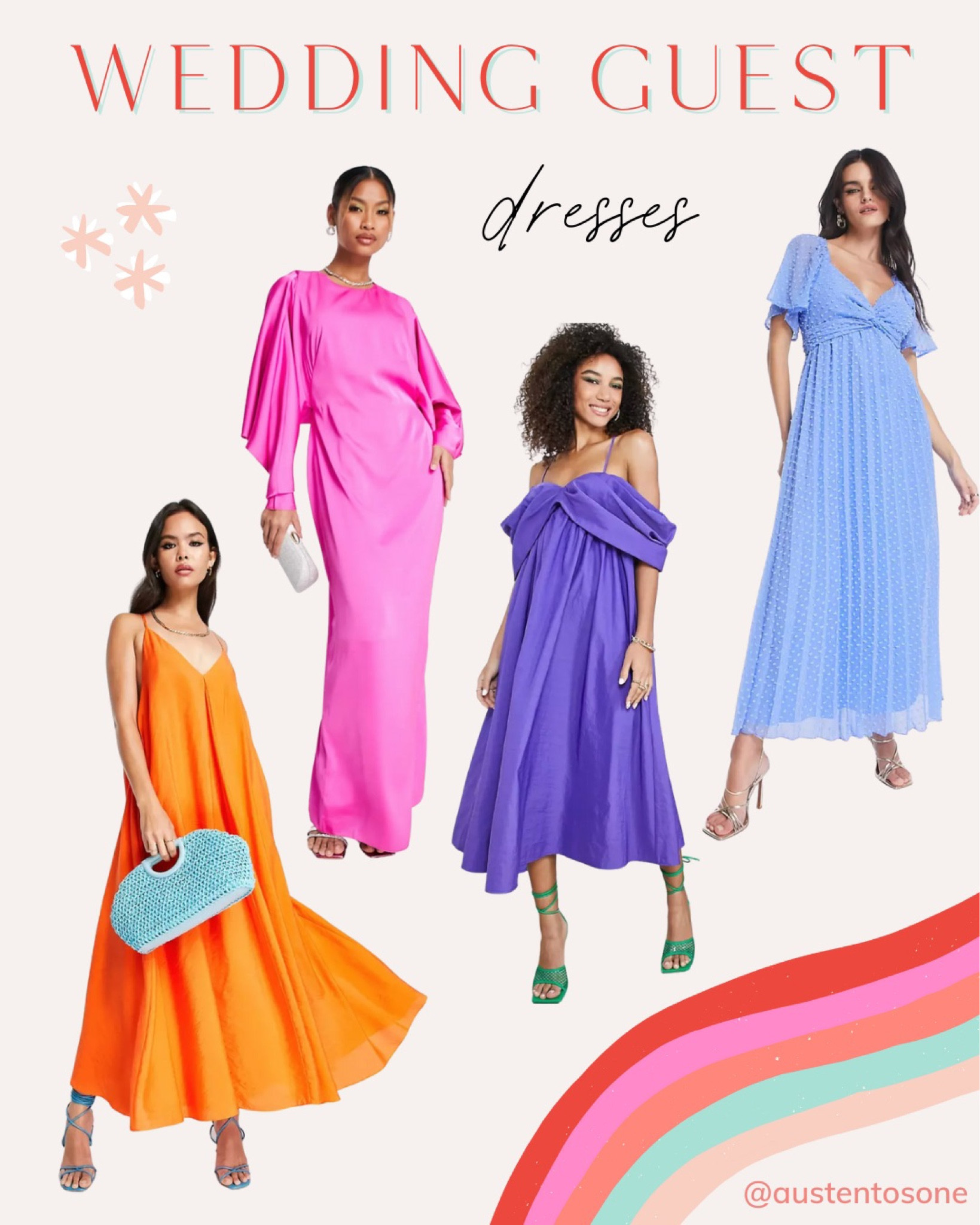 Who says wedding guest dresses need to be subdued? Here are some fun colorful wedding guest dress options from ASOS  

#LTKwedding #LTKunder100